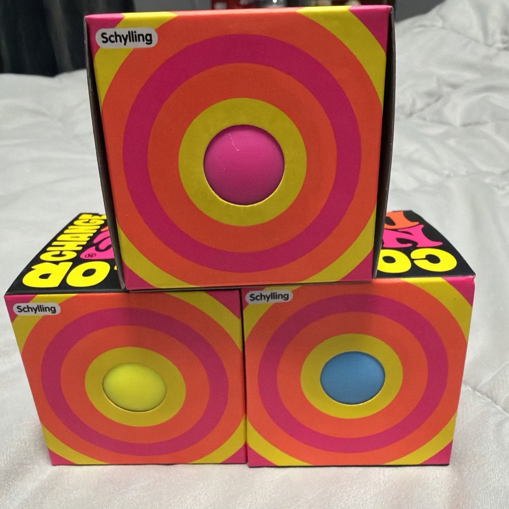 Schylling NeeDoh Color Changing Squishy Lot - Blue, Yellow & Pink